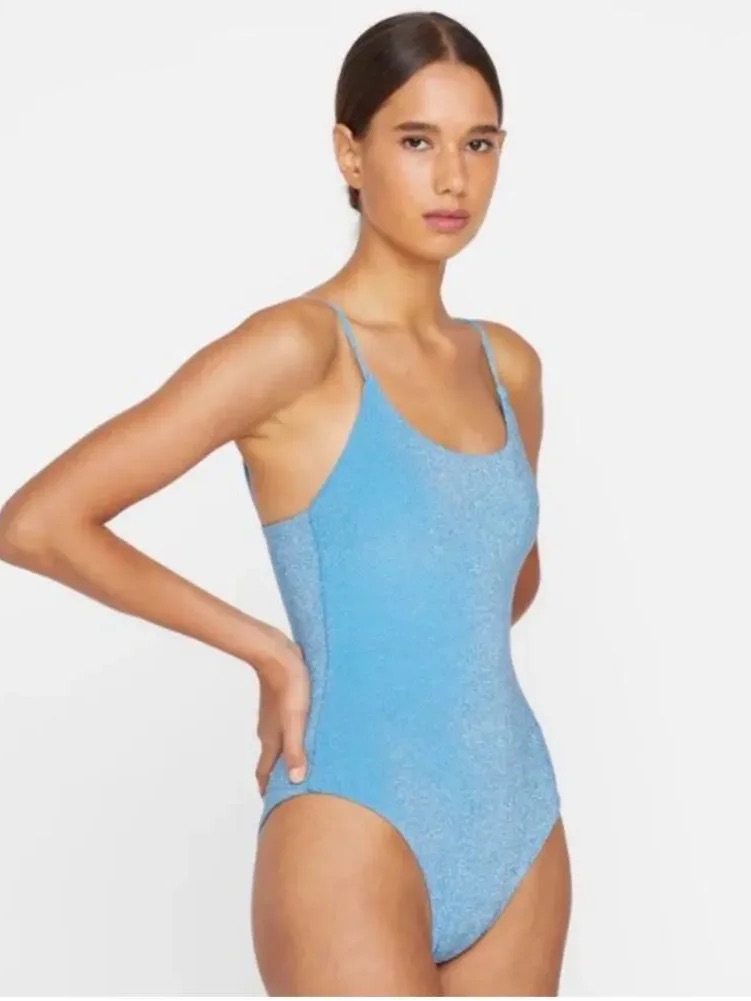 Mikoh Shimmer Blue One-Piece Bikini